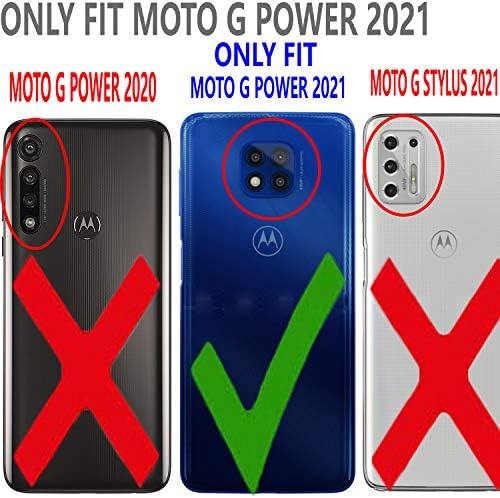 Moto G Power 2021 מארז, [לא מתאים ל- Moto G Power 2020] עם [מגן מסך זכוכית מזג כלול], Circlemalls שכבות